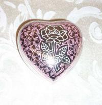 Silver Rose Shimmer Heart Keepsake